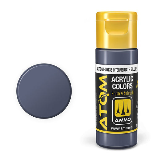 AMMO by Mig 20136 Atom: Intermediate Blue Acrylic Paint 20ml Bottle
