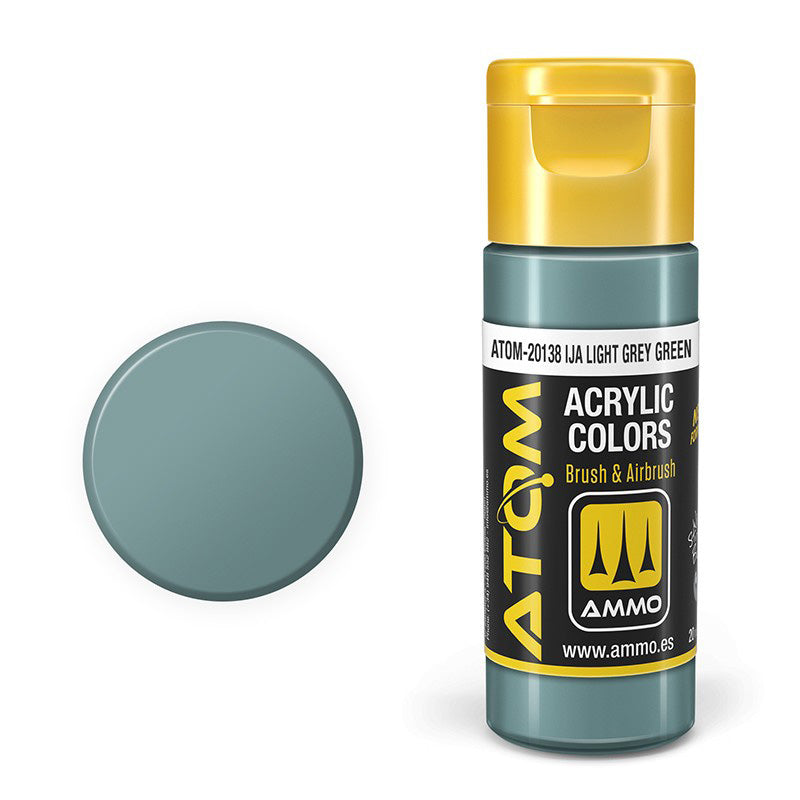 AMMO by Mig 20138 Atom: IJA Light Grey Green Acrylic Paint 20ml Bottle