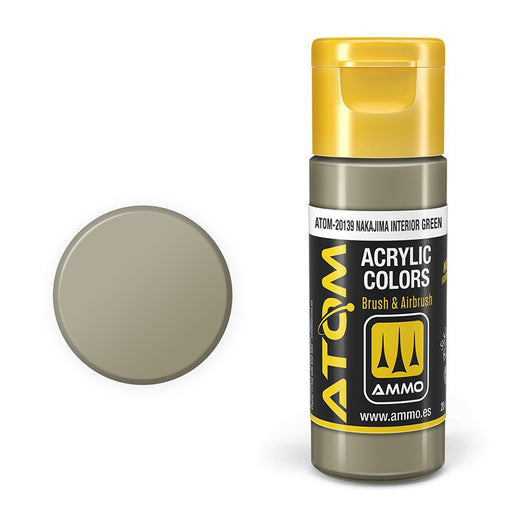 AMMO by Mig 20139 Atom: Nakajima Interior Green Acrylic Paint 20ml Bottle