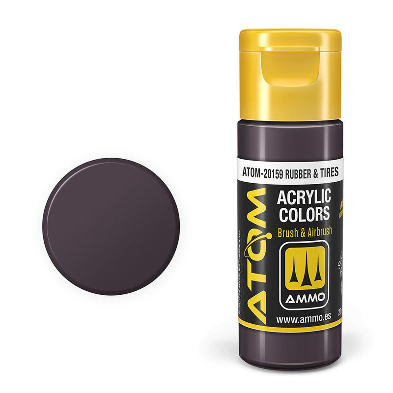 AMMO by Mig 20159 Atom: Rubber & Tires Acrylic Paint 20ml Bottle