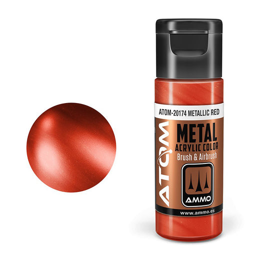 AMMO by Mig 20174 Atom: Metallic Red Acrylic Paint 20ml Bottle