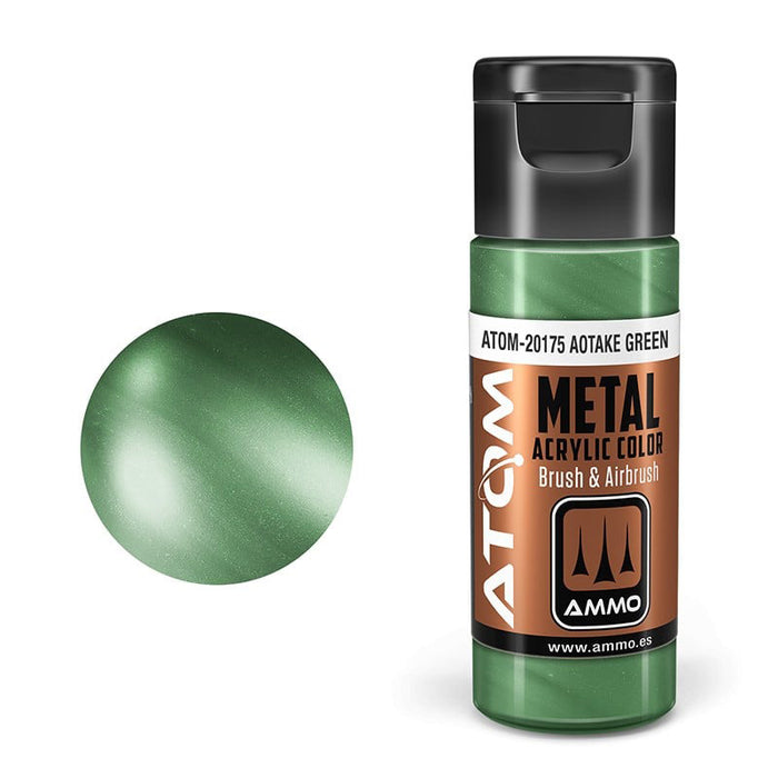 AMMO by Mig 20175 Atom: Metallic Aotake Green Acrylic Paint 20ml Bottle