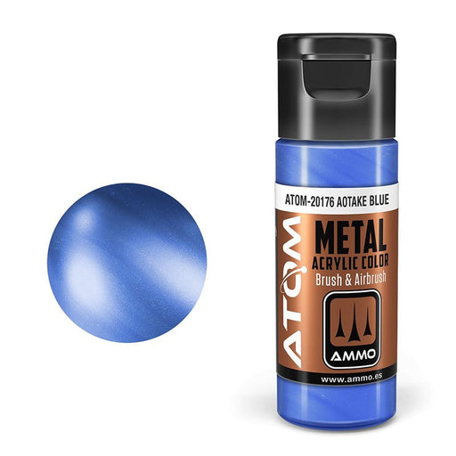 AMMO by Mig 20176 Atom: Metallic Aotake Blue Acrylic Paint 20ml Bottle