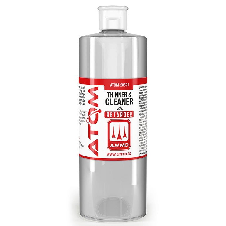 AMMO by Mig 20521 Atom: Acrylic Thinner & Cleaner w/Retarder 400ml Bottle