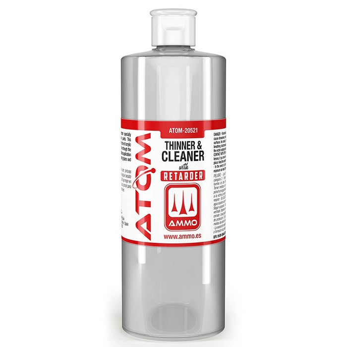 AMMO by Mig 20521 Atom: Acrylic Thinner & Cleaner w/Retarder 400ml Bottle