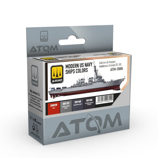 AMMO by Mig 20604 Atom: Modern US Navy Ships Acrylic Paint Set (4 Colors) 20ml Bottles