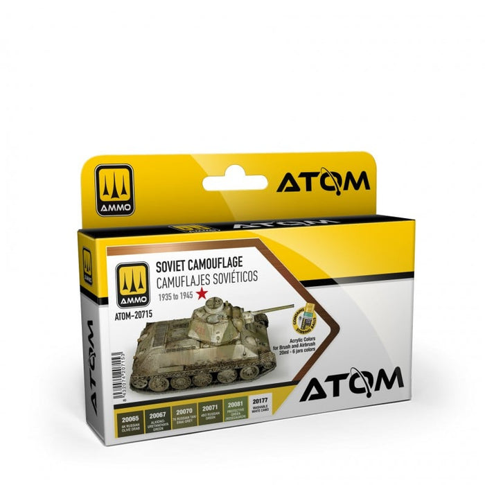 AMMO by Mig 20715 Atom: Soviet Camouflage 1934-45 Acrylic Paint Set (6 Colors) 20ml Bottles