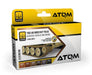 AMMO by Mig 20721 Atom: Tires & Rubber Rusty Tracks Acrylic Paint Set (6 Colors) 20ml Bottles