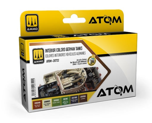AMMO by Mig 20722 Atom: Interior German Tanks Acrylic Paint Set (6 Colors) 20ml Bottles