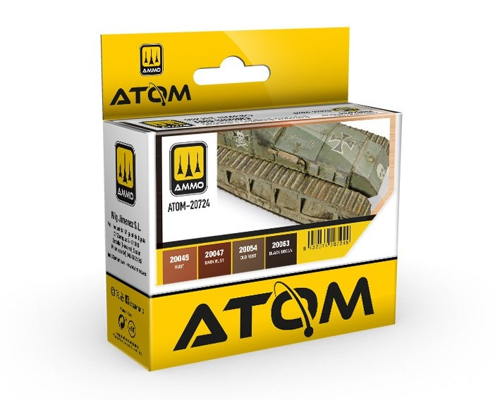 AMMO by Mig 20724 Atom: Rusty Tracks & Chains Acrylic Paint Set (4 Colors) 20ml Bottles