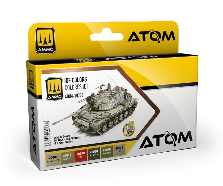 AMMO by Mig 20736 Atom: IDF Acrylic Paint Set (6 Colors) 20ml Bottles