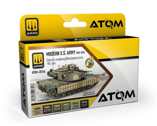 AMMO by Mig 20744 Atom: Modern US Army 1950-2016 Acrylic Paint Set (6 Colors) 20ml Bottles