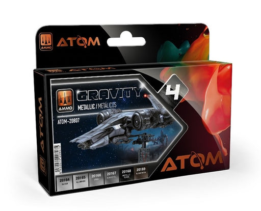 AMMO by Mig 20807 Atom: Gravity 4 Metallic Acrylic Paint Set (6 Colors) 20ml Bottles