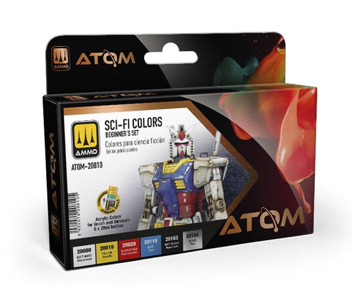 AMMO by Mig 20810 Atom: Sci-Fi Beginner's Acrylic Paint Set (6 Colors) 20ml Bottles