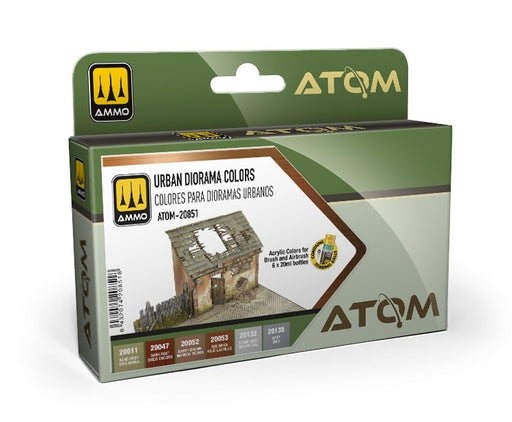 AMMO by Mig 20851 Atom: Urban Diorama Acrylic Paint Set (6 Colors) 20ml Bottles