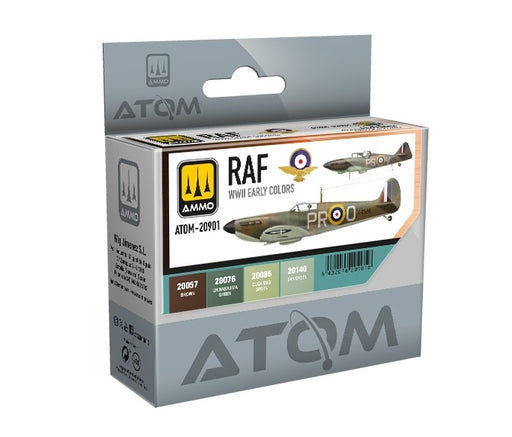 AMMO by Mig 20901 Atom: RAF WWII Early Acrylic Paint Set (4 Colors) 20ml Bottles