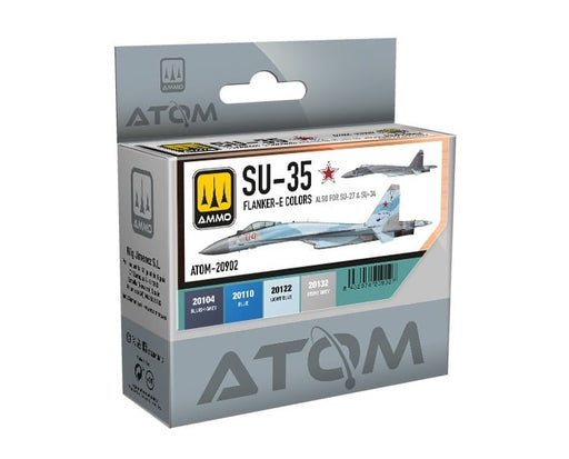 AMMO by Mig 20902 Atom: Su35 Flanker-E (Su27/34) Acrylic Paint Set (4 Colors) 20ml Bottles