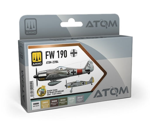 AMMO by Mig 20904 Atom: Fw190 Set Acrylic Paint Set (6 Colors) 20ml Bottles