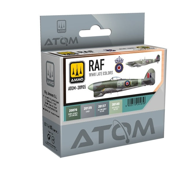 AMMO by Mig 20905 Atom: RAF WWII Late Acrylic Paint Set (4 Colors) 20ml Bottles