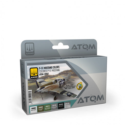 AMMO by Mig 20907 Atom: P51 Mustang Acrylic Paint Set (6 Colors) 20ml Bottles