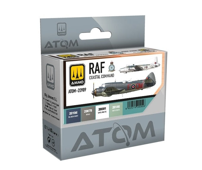 AMMO by Mig 20909 Atom: RAF Coastal Command Acrylic Paint Set (4 Colors) 20ml Bottles