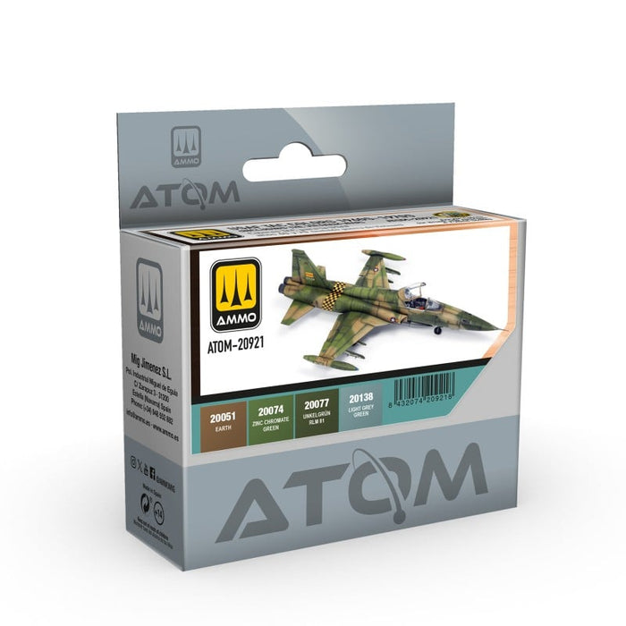 AMMO by Mig 20921 Atom: USAF TAC 1960s-70s/Vietnam Era Acrylic Paint Set (4 Colors) 20ml Bottles