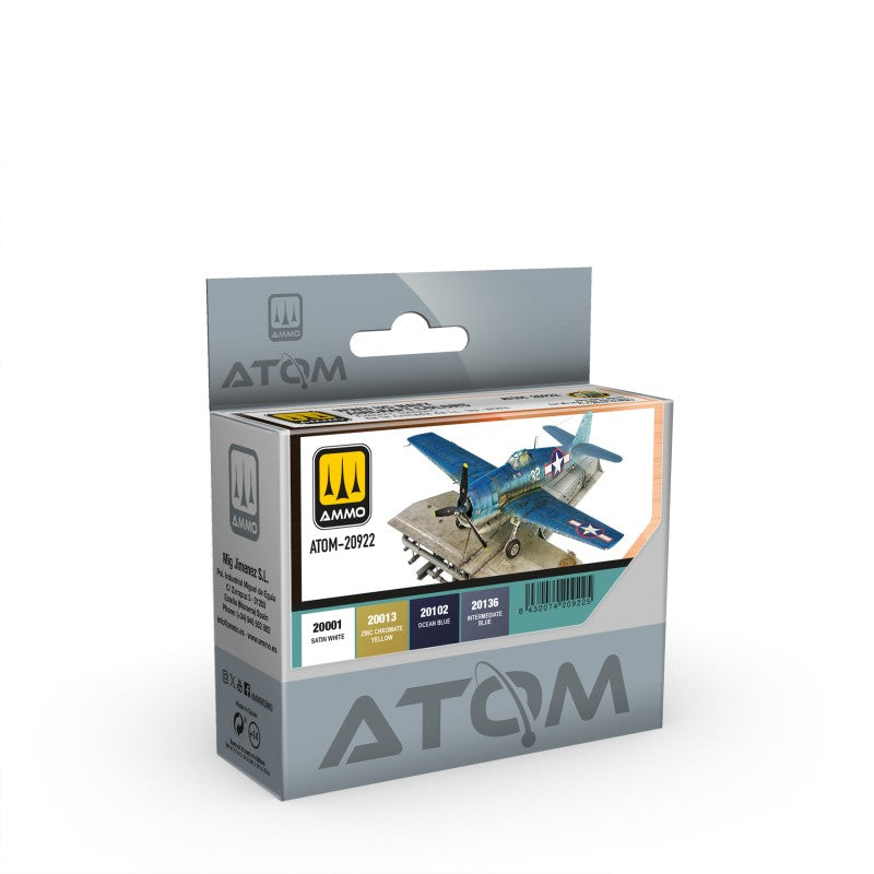 AMMO by Mig 20922 Atom: WWII US Navy Aircraft Acrylic Paint Set (4 Colors) 20ml Bottles