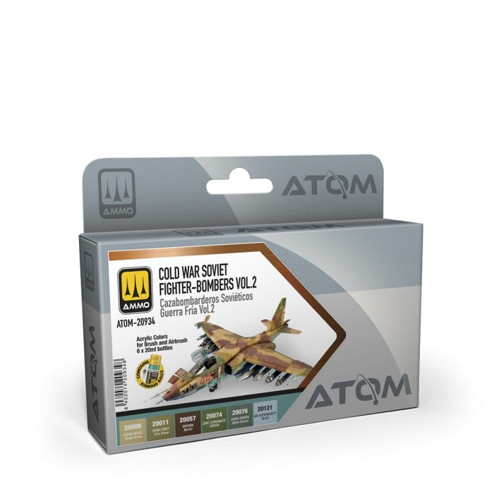 AMMO by Mig 20934 Atom: Cold War Soviet Fighter-Bombers Vol. 2 Acrylic Paint Set (6 Colors) 20ml Bottles