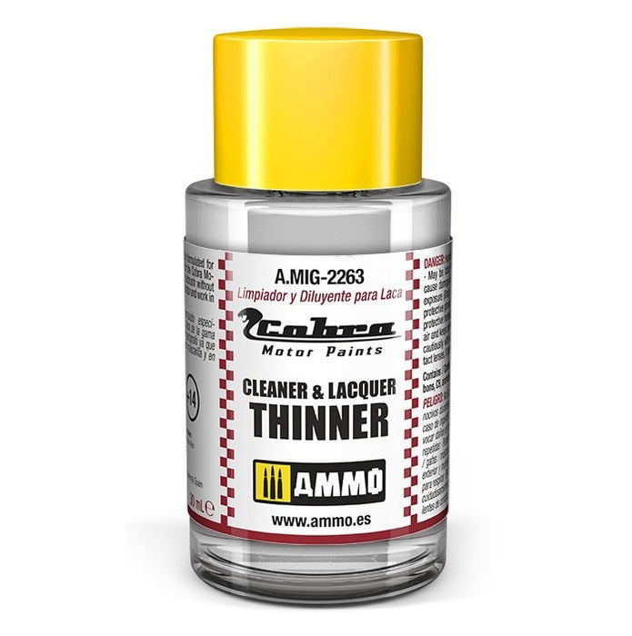 AMMO by Mig 2263 Cobra Motor: Cleaner & Lacquer Thinner 30ml Bottle