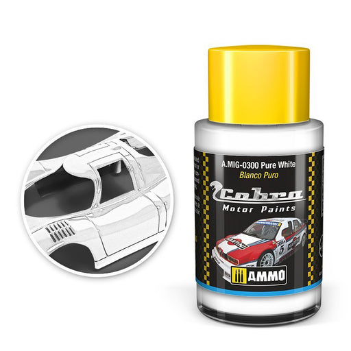 AMMO by Mig 300 Cobra Motor: Pure White Acrylic Paint 30ml Bottle