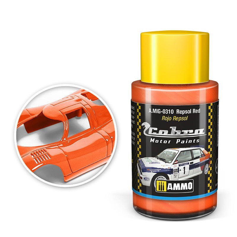 AMMO by Mig 310 Cobra Motor: Repsol Red Acrylic Paint 30ml Bottle