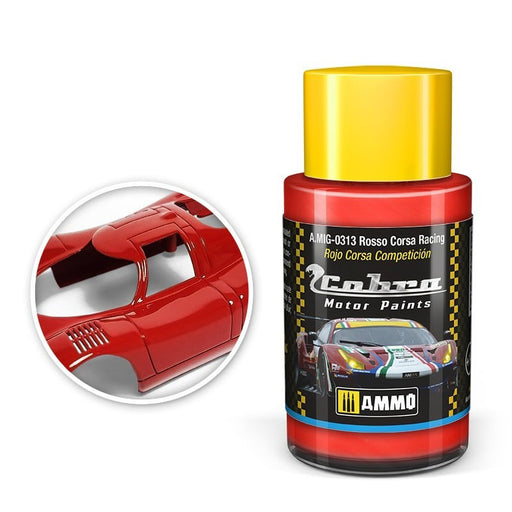 AMMO by Mig 313 Cobra Motor: Rosso Corsa Racing Acrylic Paint 30ml Bottle