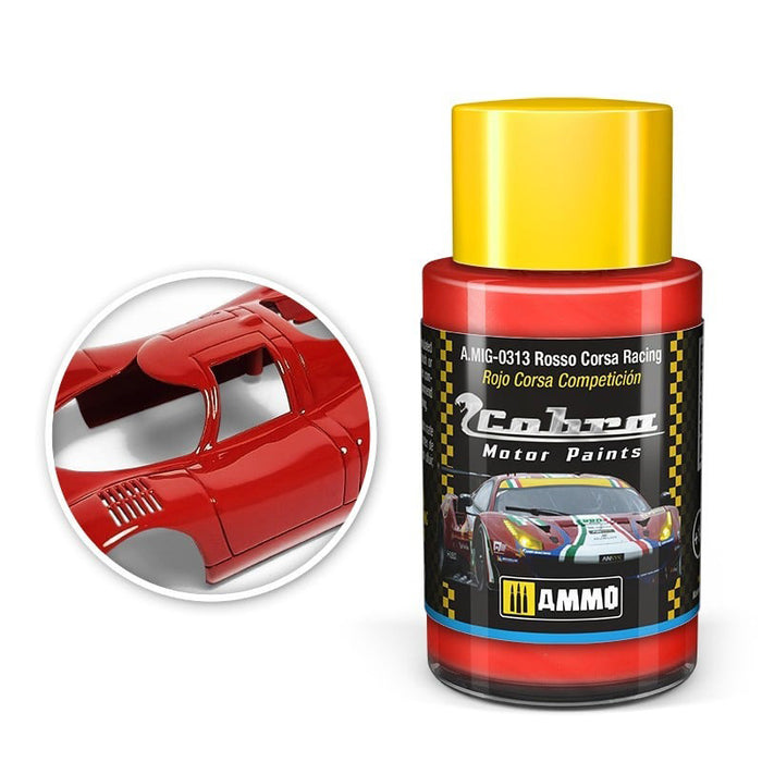 AMMO by Mig 313 Cobra Motor: Rosso Corsa Racing Acrylic Paint 30ml Bottle