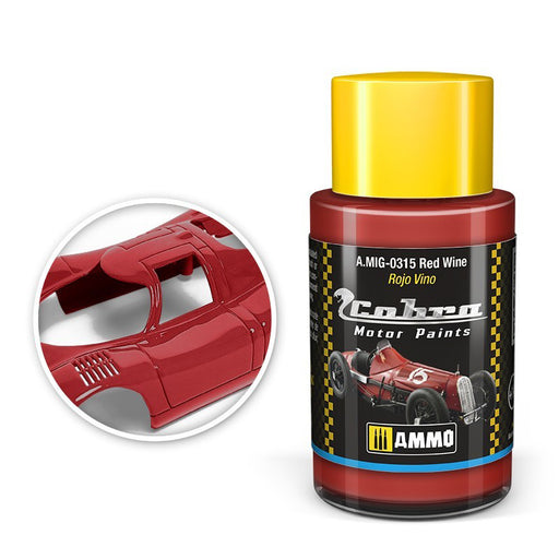 AMMO by Mig 315 Cobra Motor: Red Wine Acrylic Paint 30ml Bottle