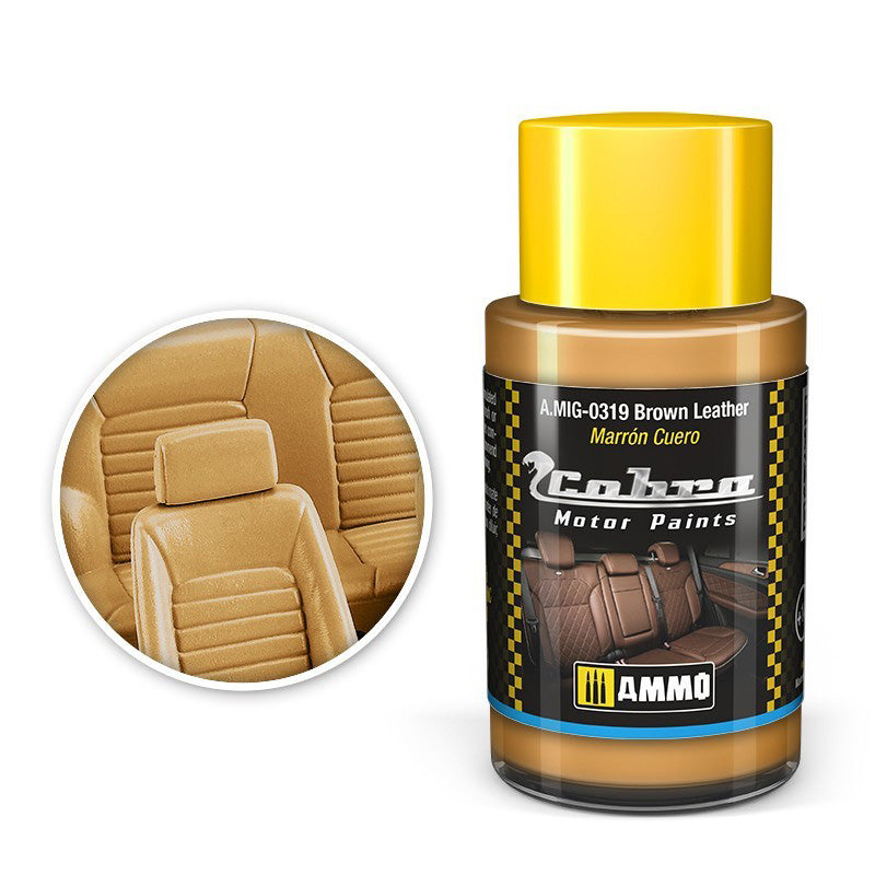 AMMO by Mig 319 Cobra Motor: Brown Leather Acrylic Paint 30ml Bottle