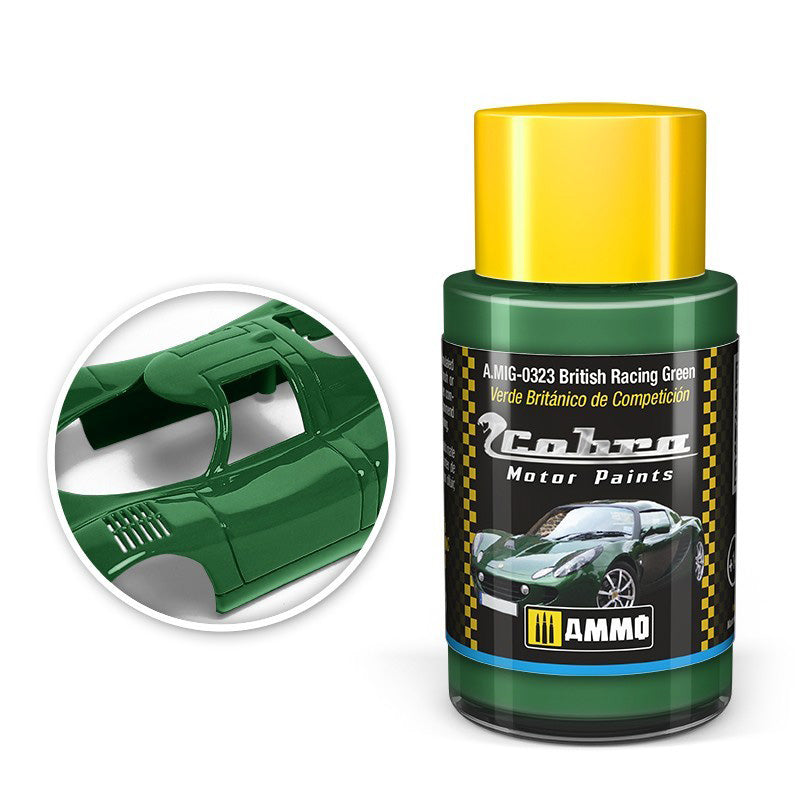 AMMO by Mig 323 Cobra Motor: British Racing Green Acrylic Paint 30ml Bottle