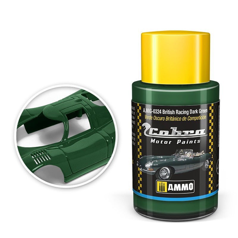 AMMO by Mig 324 Cobra Motor: British Racing Dark Green Acrylic Paint 30ml Bottle