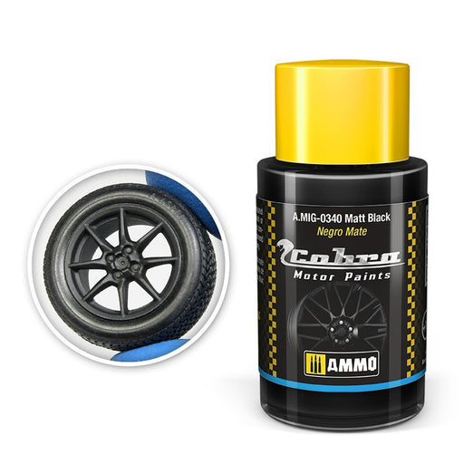 AMMO by Mig 340 Cobra Motor: Matt Black Acrylic Paint 30ml Bottle