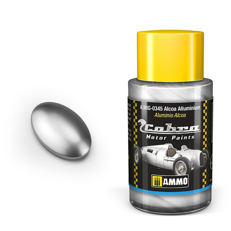 AMMO by Mig 345 Cobra Motor: Alcoa Aluminum Acrylic Paint 30ml Bottle