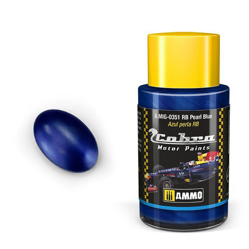 AMMO by Mig 351 Cobra Motor: RB Pearl Blue Acrylic Paint 30ml Bottle