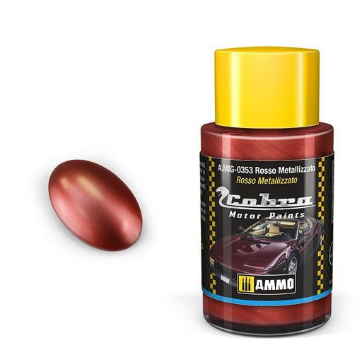 AMMO by Mig 353 Cobra Motor: Rosso Metallizzato Acrylic Paint 30ml Bottle