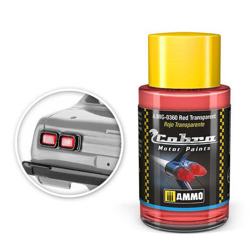 AMMO by Mig 360 Cobra Motor: Red Transparent Acrylic Paint 30ml Bottle