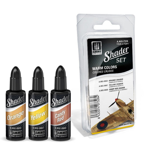 AMMO by Mig 7328 Warm Shader Acrylic Paint Set (3 Colors) 10ml Bottles