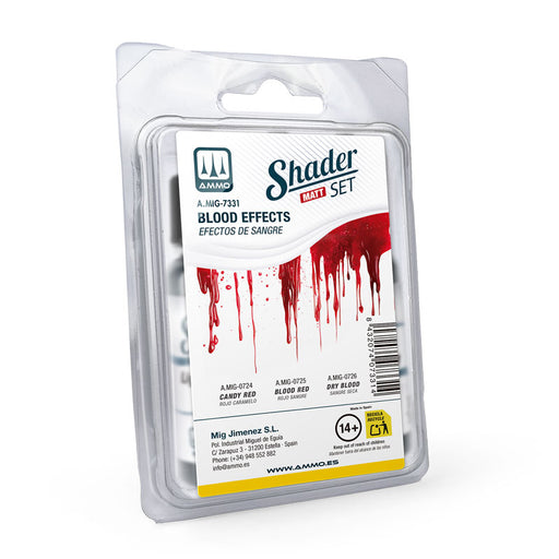 AMMO by Mig 7331 Blood Effects Shader Matt Acrylic Paint Set (3 Colors) 10ml Bottles