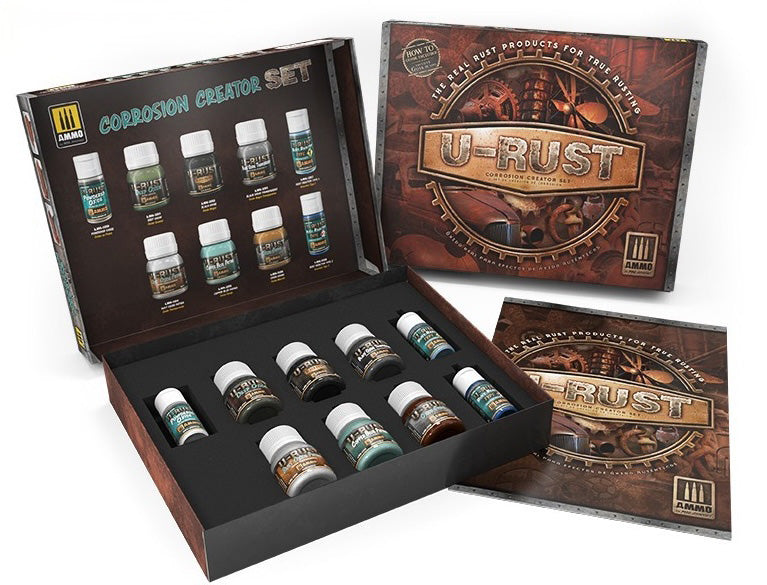 AMMO by Mig 7460 U-Rust: Corrosion Creator Set (9 Bottles & Booklet)