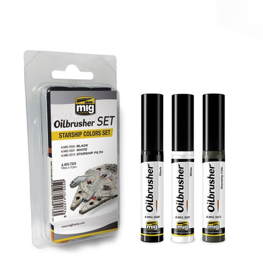AMMO by Mig 7505 Starship Oilbrusher Paint Set (3 Colors) 10ml Bottles