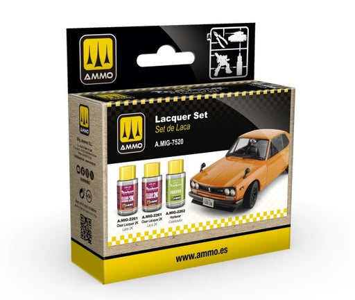 AMMO by Mig 7520 Cobra Motor: Lacquer Paint Set (2-Clear 2K & 1-Hardener) 30ml Bottles