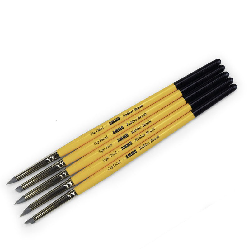 AMMO by Mig 7606 Rubber Brush Set (5 different)