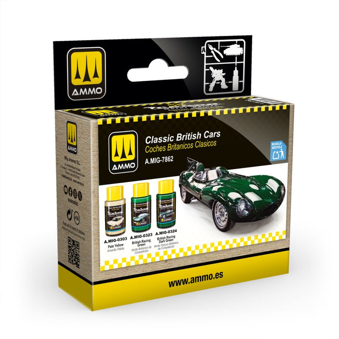 AMMO by Mig 7862 Cobra Motor: Classic British Cars Acrylic Lacquer Paint Set (3 Colors) 30ml Bottles