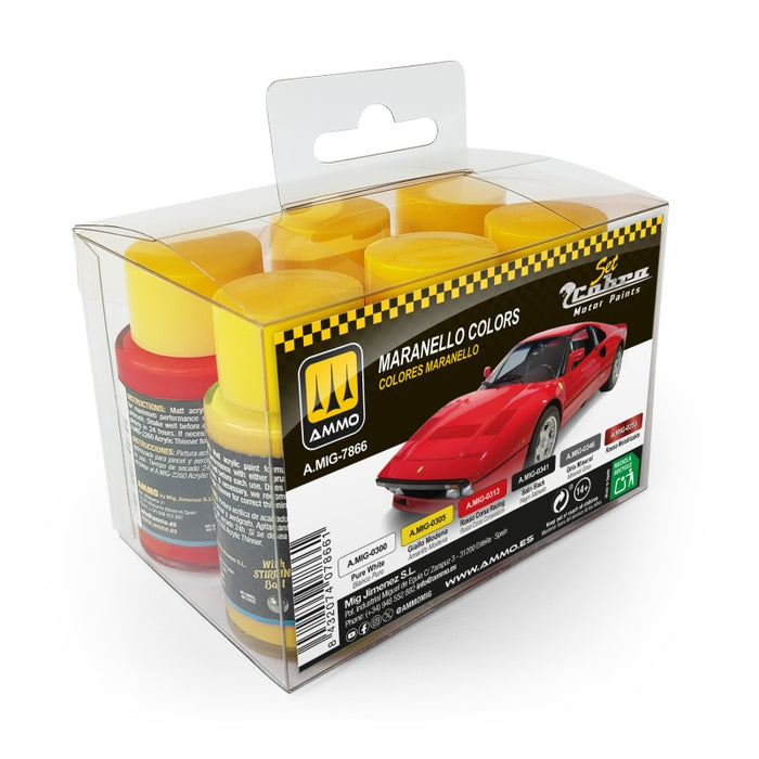 AMMO by Mig 7866 Cobra Motor: Maranello Cars Acrylic Lacquer Paint Set (6 Colors) 30ml Bottles